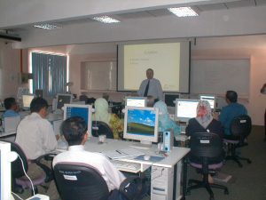 Simon Hughes lecturing